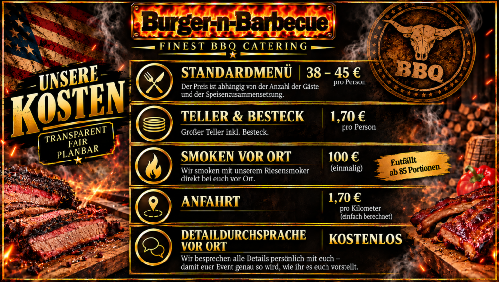 Kostenübersicht Barbecue-Catering