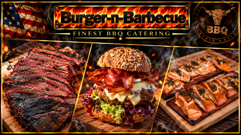 Beef Brisket, Burger, Lachs auf Zedernholz