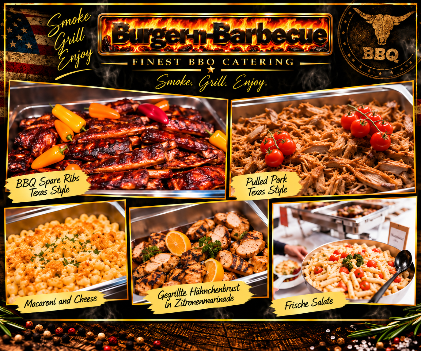 Feuriges Burger-n-Barbecue Catering-Menü- final